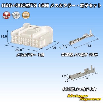 画像1: 住友電装 025+060型TS ハイブリッド 非防水 18極 メスカプラー・端子セット タイプ1