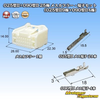 画像1: 矢崎総業 025型II+090型II ハイブリッド 非防水 25極 メスカプラー・端子セット (025型II21極+090型II4極)