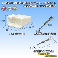 矢崎総業 025型II+090型II ハイブリッド 非防水 25極 オスカプラー・端子セット (025型II21極+090型II4極)