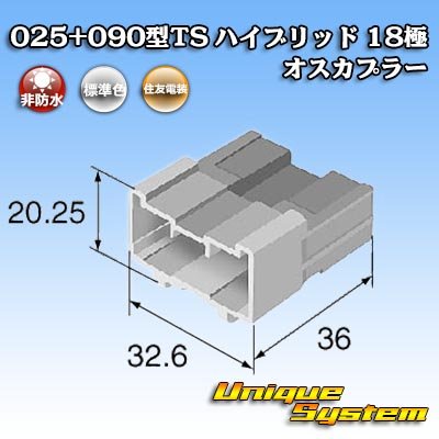 画像4: 住友電装 025+090型TS ハイブリッド 非防水 18極 オスカプラー