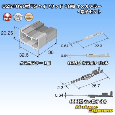 画像6: 住友電装 025+090型TS ハイブリッド 非防水 18極 オスカプラー・端子セット (025型TS 10極+090型TS 8極)