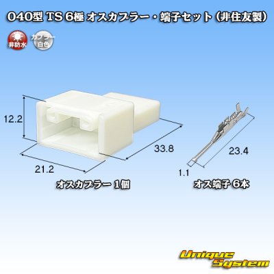 画像1: 040型 TS 非防水 6極 オスカプラー・端子セット (オスカプラー側非住友製)