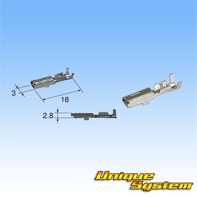 画像2: 東海理化 025型II+090型II ハイブリッドカプラーシリーズ用 非防水 090型II メス端子