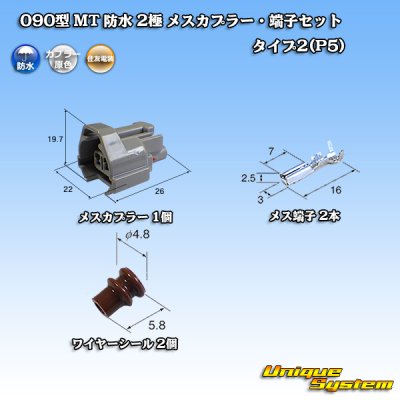 画像1: 住友電装 090型 MT 防水 2極 メスカプラー・端子セット タイプ2(P5)