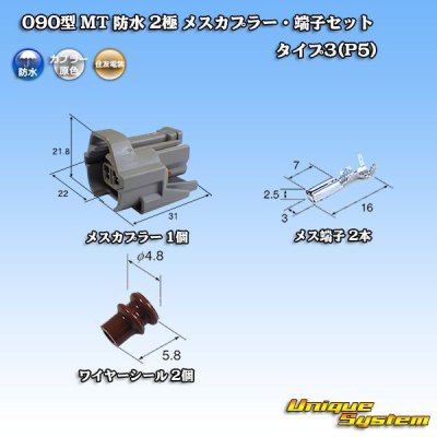 画像1: 住友電装 090型 MT 防水 2極 メスカプラー・端子セット タイプ3(P5)