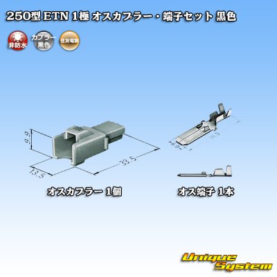 画像4: 住友電装 250型 ETN 非防水 1極 オスカプラー・端子セット 黒色