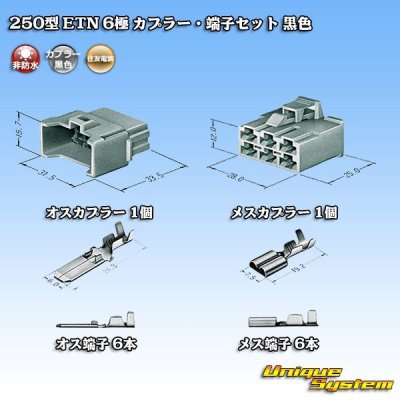 画像5: 住友電装 250型 ETN 非防水 6極 カプラー・端子セット 黒色