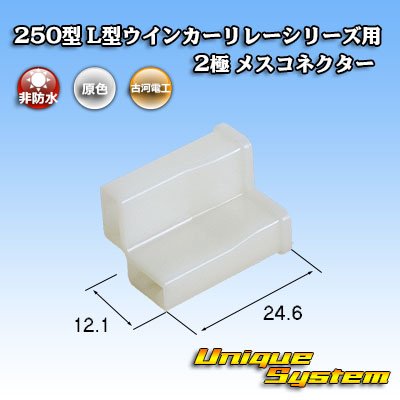 画像1: 菱星(現古河電工) 250型 L型ウインカーリレーシリーズ用 非防水 2極 メスコネクター