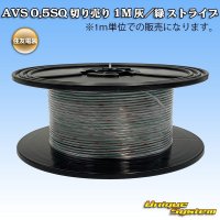 住友電装 AVS 0.5SQ 切り売り 1M 灰/緑 ストライプ