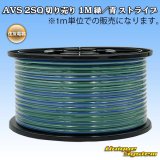 住友電装 AVS 2SQ 切り売り 1M 緑/青 ストライプ