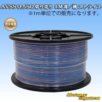 住友電装 AVSS 0.5SQ 切り売り 1M 青/桃 ストライプ