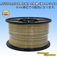 住友電装 AVSS 0.5SQ 切り売り 1M 黄/灰 ストライプ