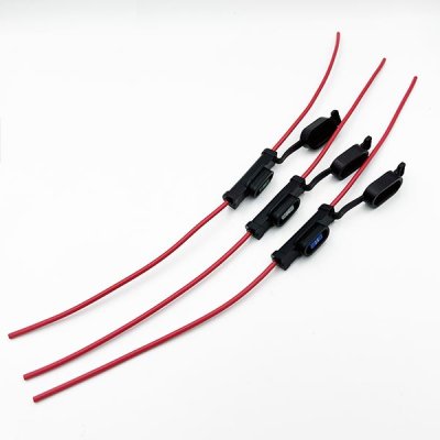画像3: 16AWG 配線付き 防水 防滴 ヒューズホルダー カプラー / 太平洋精工 低背ヒューズ 20A 黄色 挿入済み