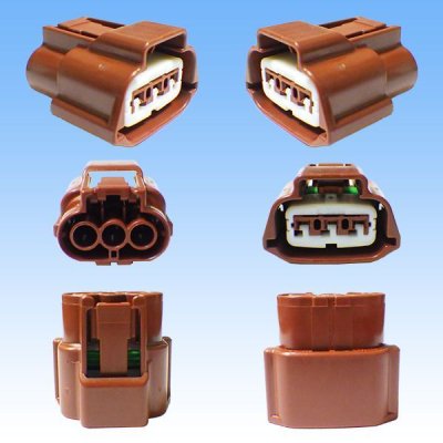 画像2: 住友電装 090型 RS 防水 3極 メスカプラー リテーナー付属 茶色 タイプ1(オス側無し)