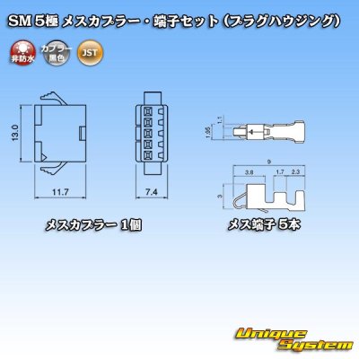 画像4: JST 日本圧着端子製造 SM 非防水 5極 メスカプラー・端子セット (プラグハウジング)