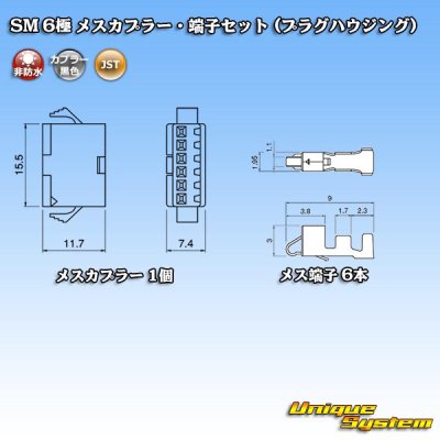 画像4: JST 日本圧着端子製造 SM 非防水 6極 メスカプラー・端子セット (プラグハウジング)