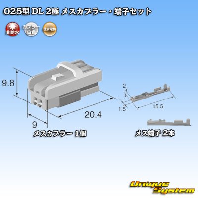 画像5: 住友電装 025型 DL 非防水 2極 メスカプラー・端子セット