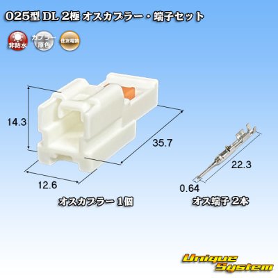 画像1: 住友電装 025型 DL 非防水 2極 オスカプラー・端子セット