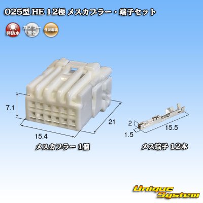 画像1: 住友電装 025型 HE 非防水 12極 メスカプラー・端子セット