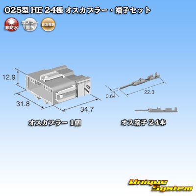 画像5: 住友電装 025型 HE 非防水 24極 オスカプラー・端子セット