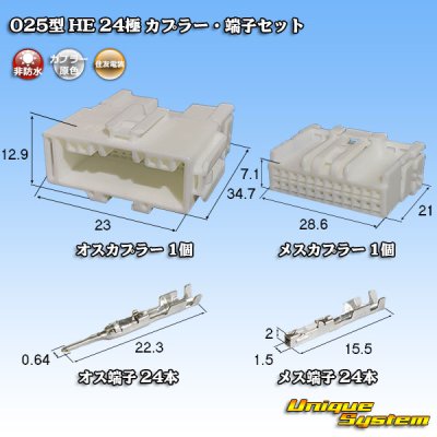 画像1: 住友電装 025型 HE 非防水 24極 カプラー・端子セット