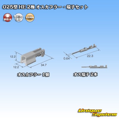 画像4: 住友電装 025型 HE 非防水 2極 オスカプラー・端子セット