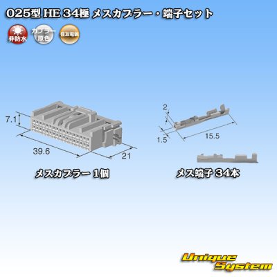 画像5: 住友電装 025型 HE 非防水 34極 メスカプラー・端子セット