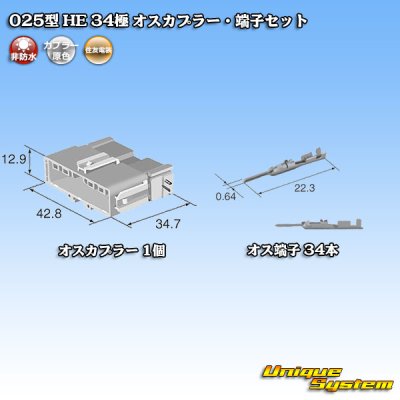 画像5: 住友電装 025型 HE 非防水 34極 オスカプラー・端子セット