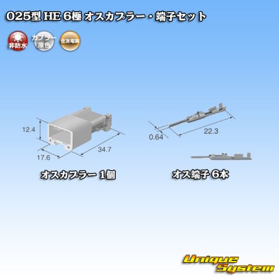 画像4: 住友電装 025型 HE 非防水 6極 オスカプラー・端子セット