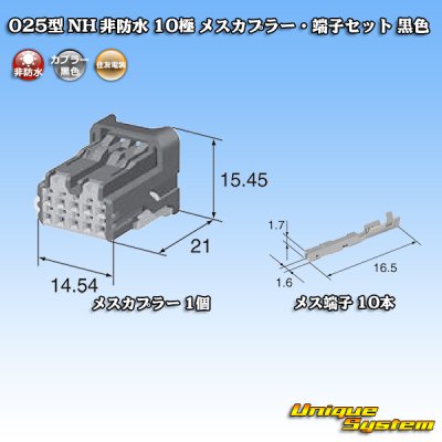 画像5: 住友電装 025型 NH 非防水 10極 メスカプラー・端子セット タイプ1 黒色