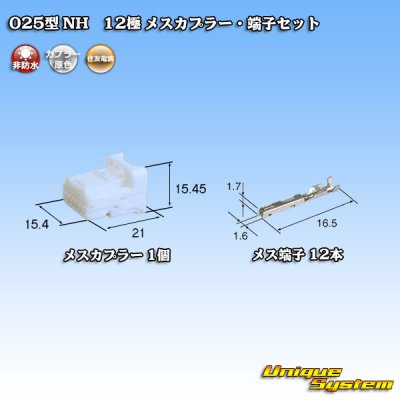 画像1: 住友電装 025型 NH 非防水 12極 メスカプラー・端子セット