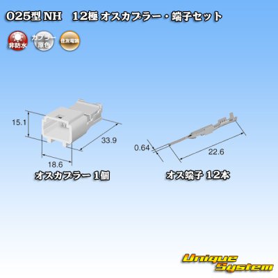 画像4: 住友電装 025型 NH 非防水 12極 オスカプラー・端子セット