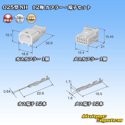 画像5: 住友電装 025型 NH 非防水 12極 カプラー・端子セット