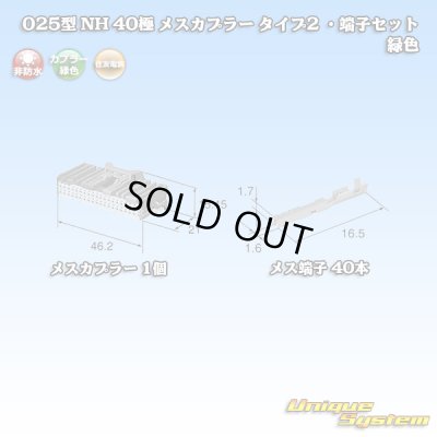 画像1: 住友電装 025型 NH 非防水 40極 メスカプラー・端子セット タイプ2 緑色