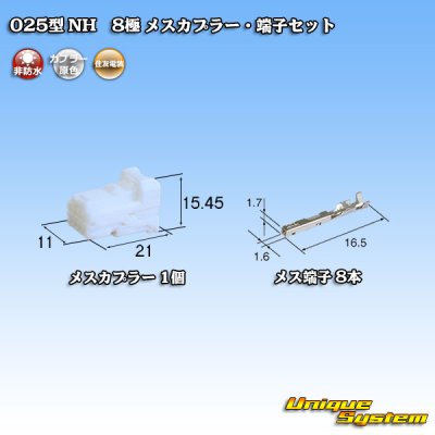 画像1: 住友電装 025型 NH 非防水 8極 メスカプラー・端子セット