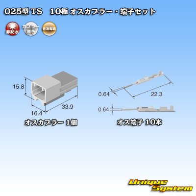 画像4: 住友電装 025型 TS 非防水 10極 オスカプラー・端子セット