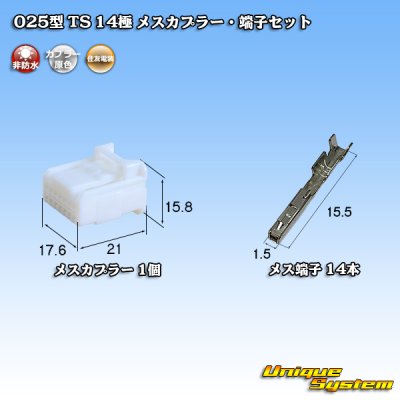 画像1: 住友電装 025型 TS 非防水 14極 メスカプラー・端子セット