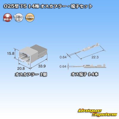 画像4: 住友電装 025型 TS 非防水 14極 オスカプラー・端子セット