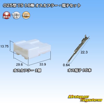 画像1: 住友電装 025型 TS 非防水 16極 オスカプラー・端子セット