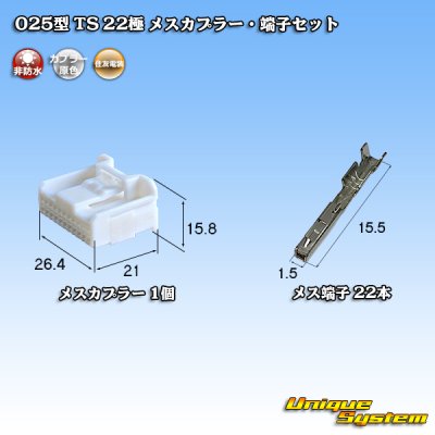 画像1: 住友電装 025型 TS 非防水 22極 メスカプラー・端子セット