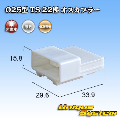 画像1: 住友電装 025型 TS 非防水 22極 オスカプラー