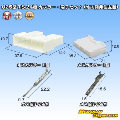 画像1: 住友電装 025型 TS 非防水 24極 カプラー・端子セット (オス側非住友製)