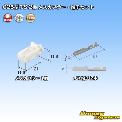 画像4: 住友電装 025型 TS 非防水 2極 メスカプラー・端子セット