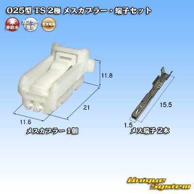 画像1: 住友電装 025型 TS 非防水 2極 メスカプラー・端子セット