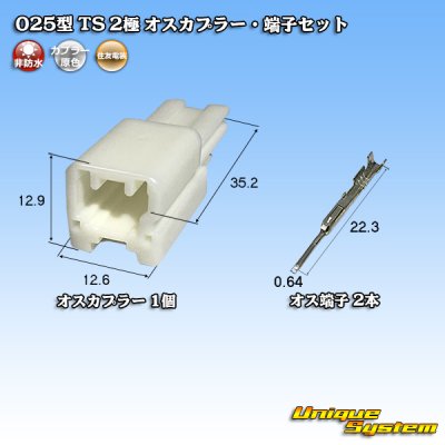 画像1: 住友電装 025型 TS 非防水 2極 オスカプラー・端子セット