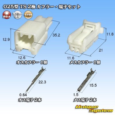 画像1: 住友電装 025型 TS 非防水 2極 カプラー・端子セット