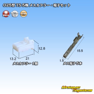 画像1: 住友電装 025型 TS 非防水 5極 メスカプラー・端子セット