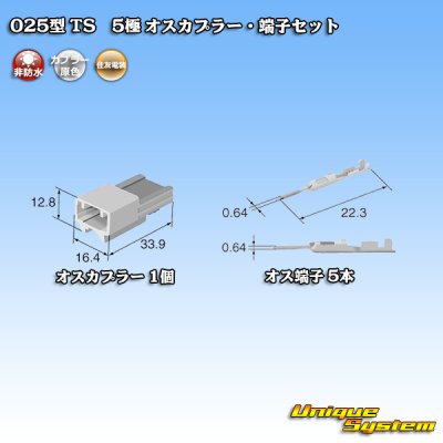 画像4: 住友電装 025型 TS 非防水 5極 オスカプラー・端子セット