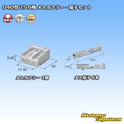 画像4: 住友電装 040型 TS 非防水 6極 メスカプラー・端子セット