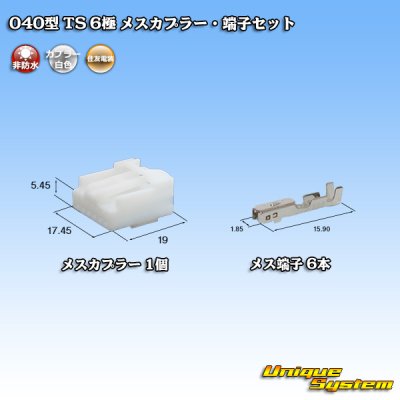 画像1: 住友電装 040型 TS 非防水 6極 メスカプラー・端子セット